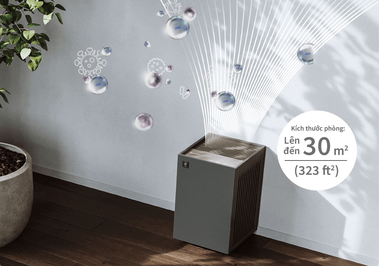 Công nghệ Plasmacluster Ion độc quyền – Diệt khuẩn 99,9% Máy lọc không khí Sharp FP-S42V-L