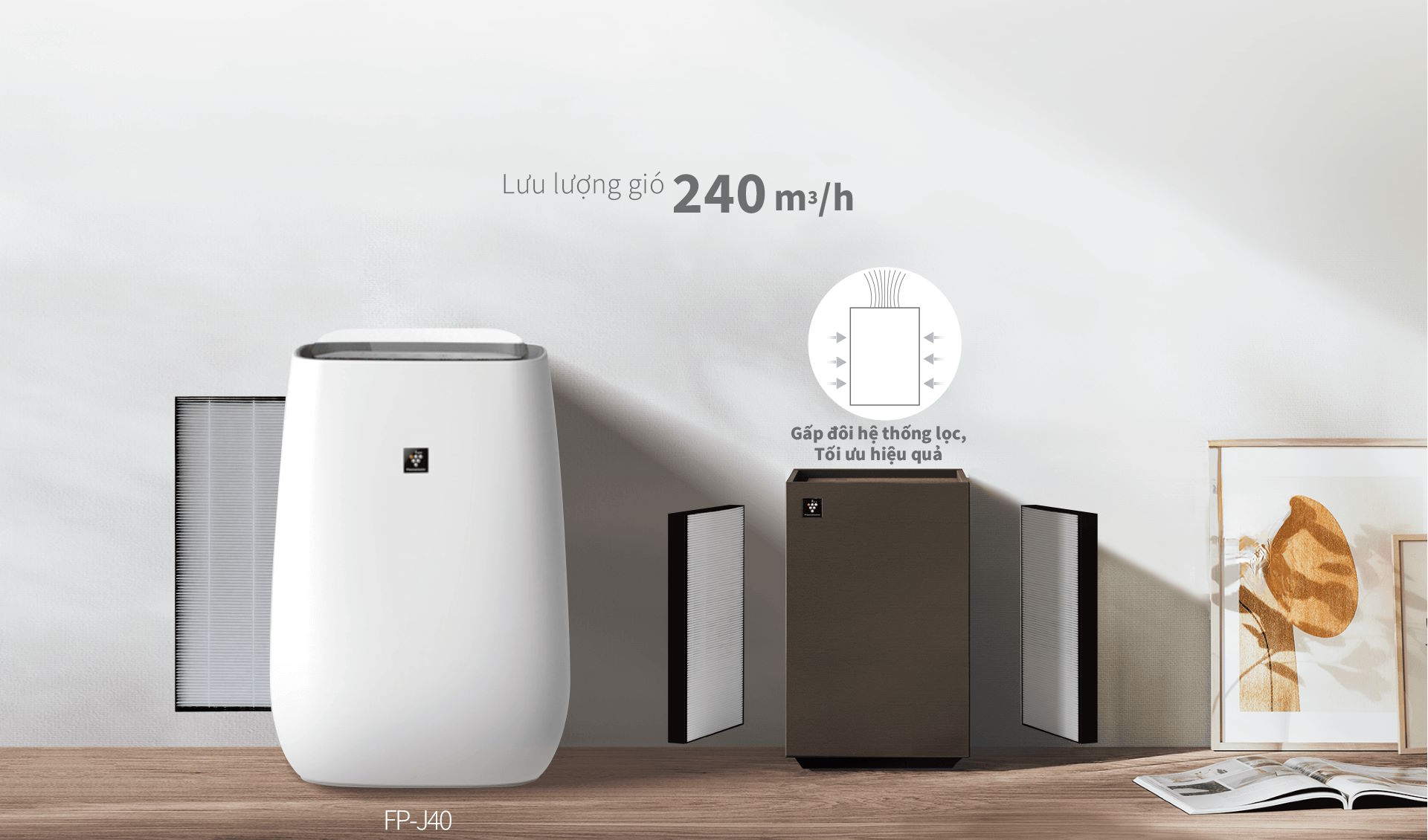 Hiệu suất mạnh mẽ – Lọc sạch không gian 30m² Máy lọc Sharp FP-S42V-L