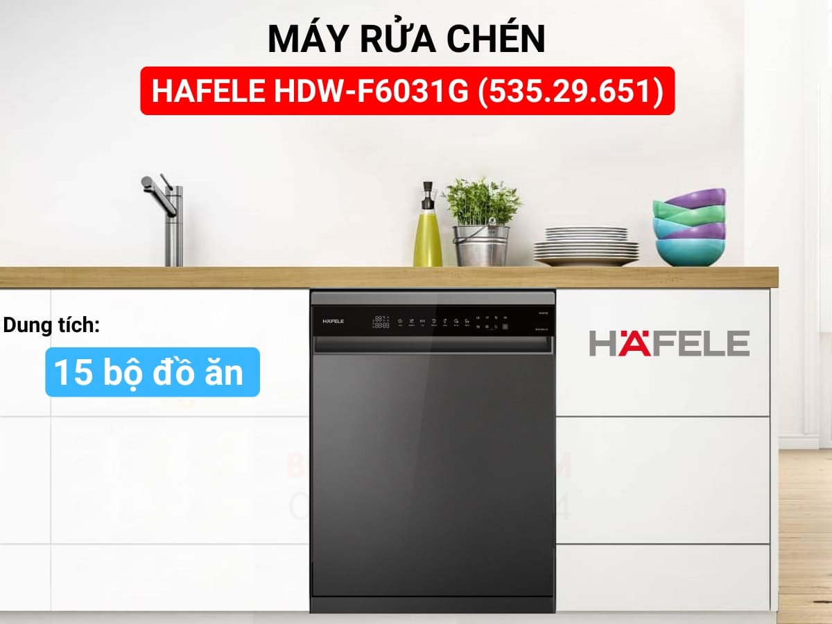 Thiết kế sang trọng – Linh hoạt lắp đặt trong mọi không gian Máy rửa chén độc lập Hafele HDW-F6031G(535.29.651)