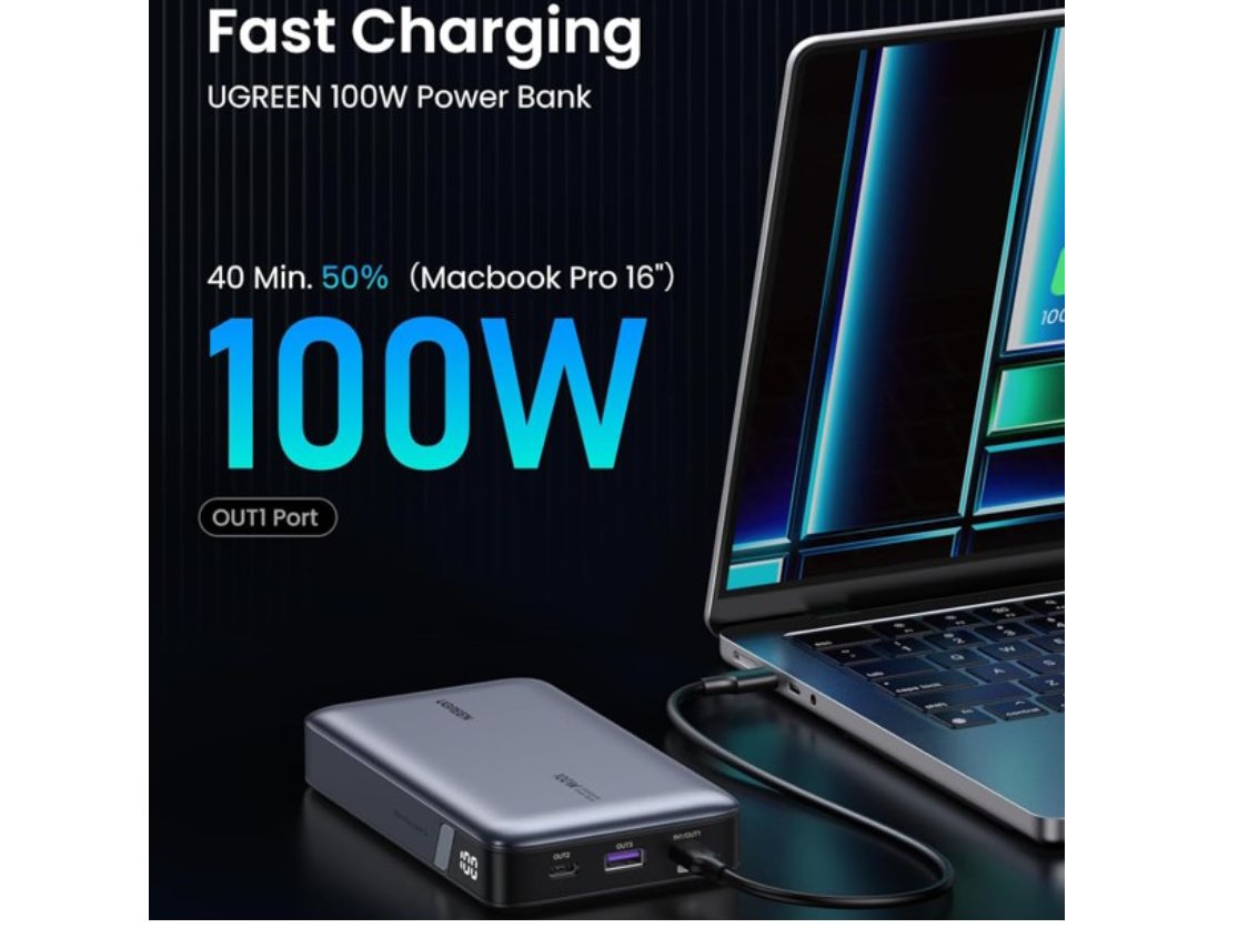 Ugreen Nexode 25188 có công suất tối đa 100W Ugreen Nexode 25188