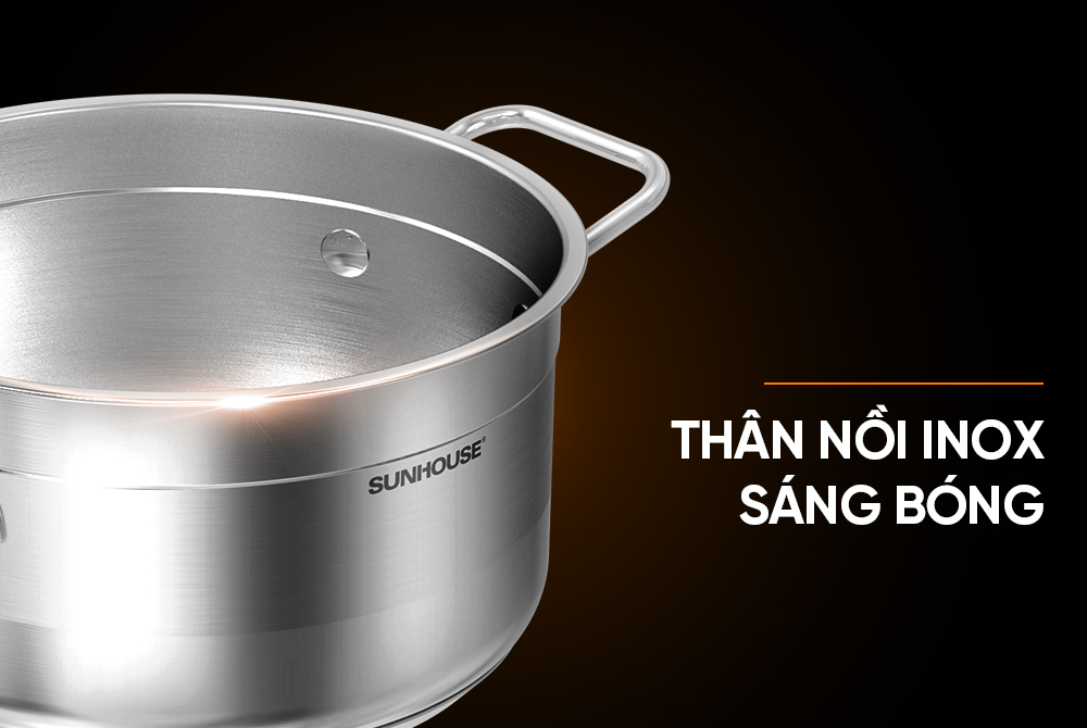 Bộ nồi làm từ inox sáng bóng cao Bộ nồi