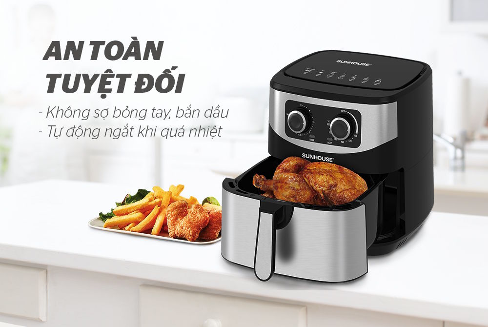 Nồi chiên không dầu tự ngắt khi quá nhiệt Nồi chiên không dầu cơ