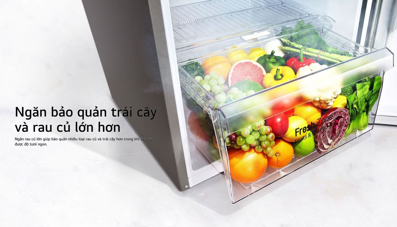 Ngăn rau củ lớn – Giữ độ ẩm và dinh dưỡng tối ưu LG LTB21BLMI