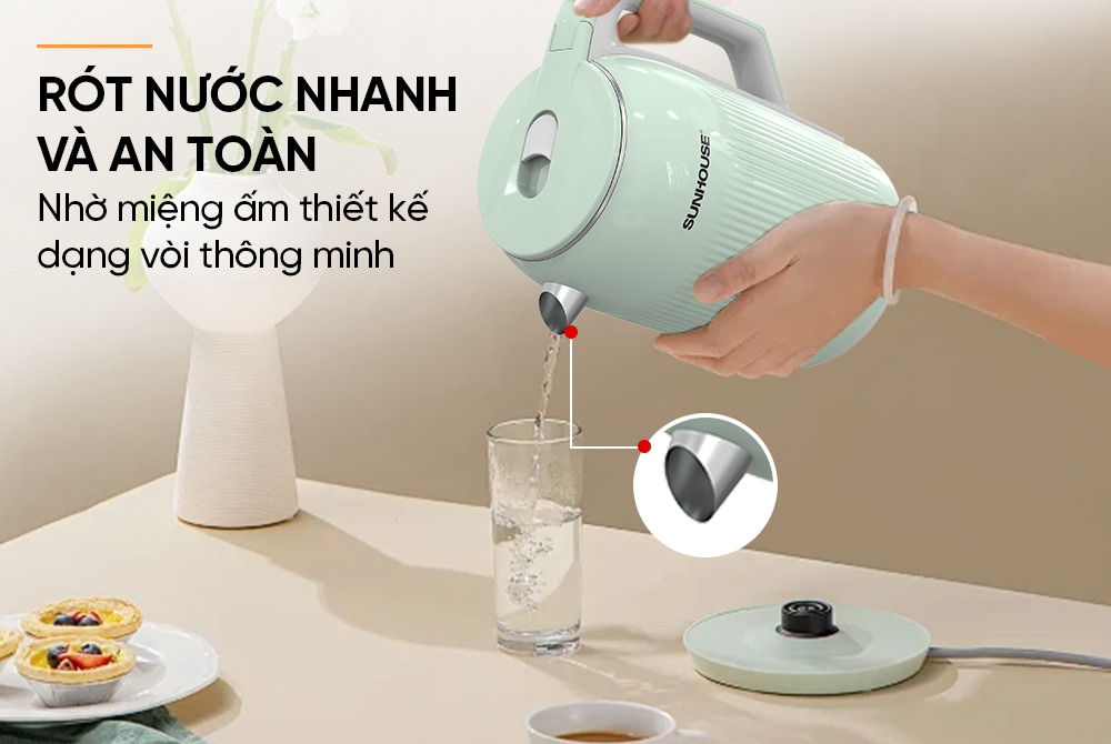 Ấm siêu tốc SHD1364 rót nước nhanh và an toàn Ấm siêu tốc SHD1364
