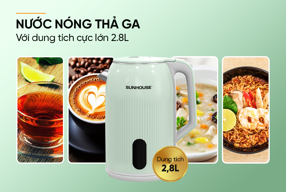 Sunhouse SHD1364 giúp đun nước nóng thả ga với dung tích lớn Sunhouse SHD1364