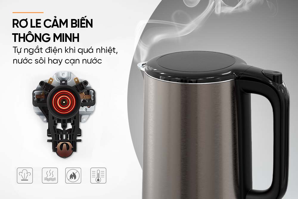 Ấm siêu tốc SHD1396 có rơ le cảm biến thông minh Ấm siêu tốc SHD1396