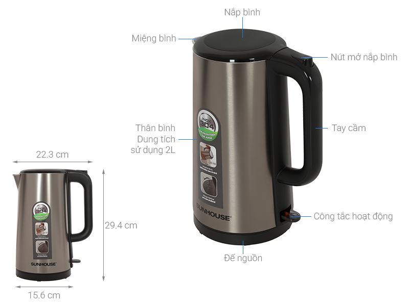 Ấm siêu tốc có cấu tạo đơn giản Ấm siêu tốc