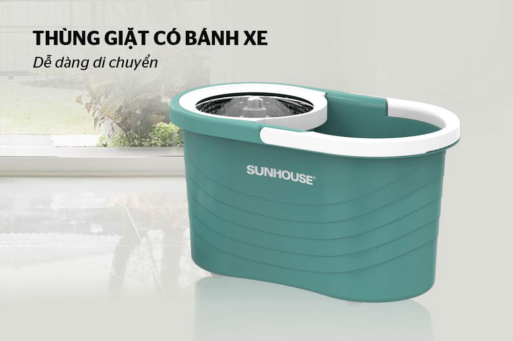 Thùng giặt có bánh xe Bộ lau nhà xoay 360 độ