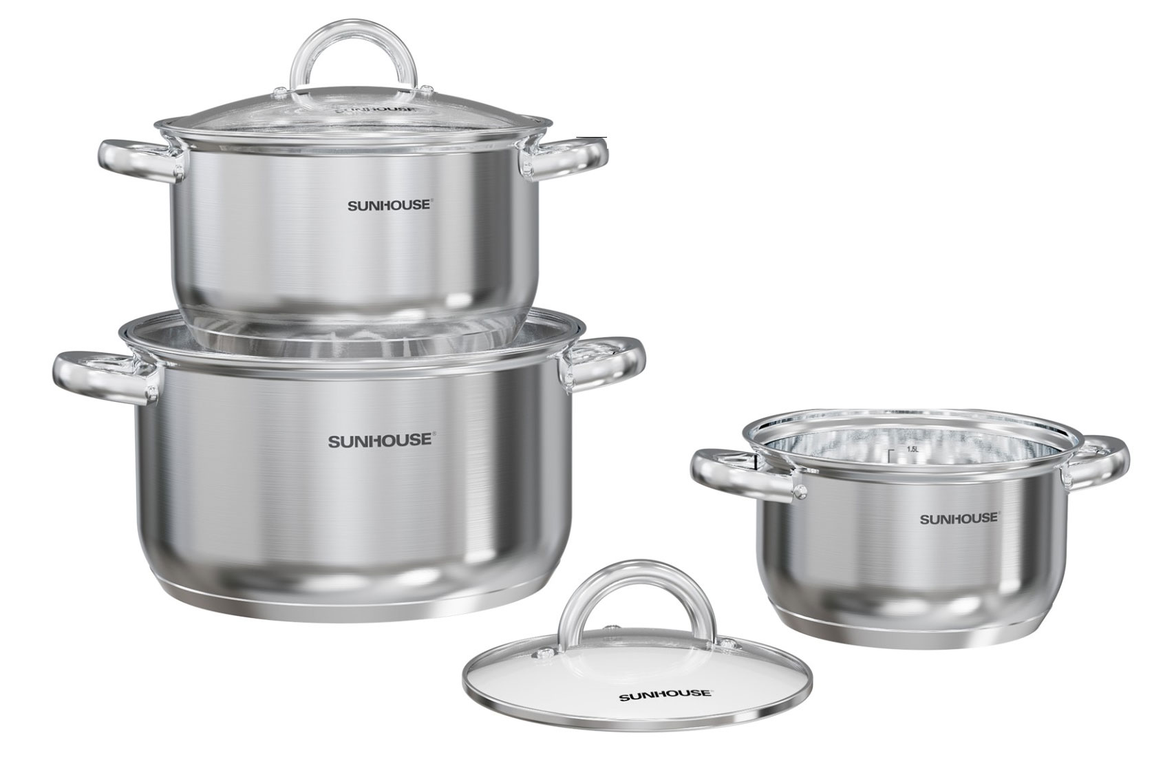 Bộ nồi inox 3 đáy Sunhouse SHG361