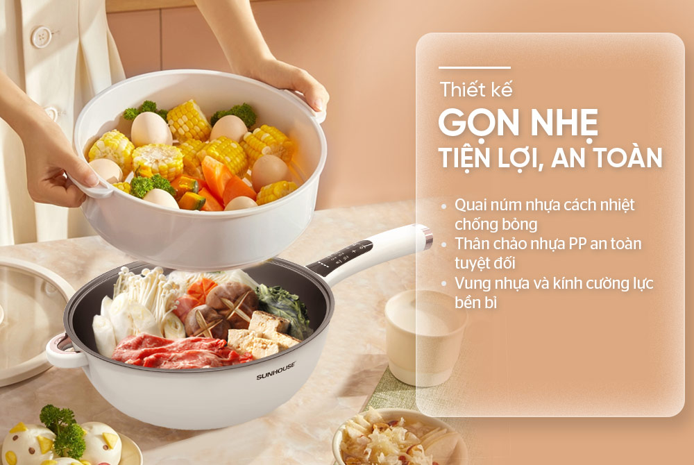 Chảo điện đa năng 5 lít Sunhouse SHD4555 Chảo điện đa năng 5 lít Sunhouse SHD4555