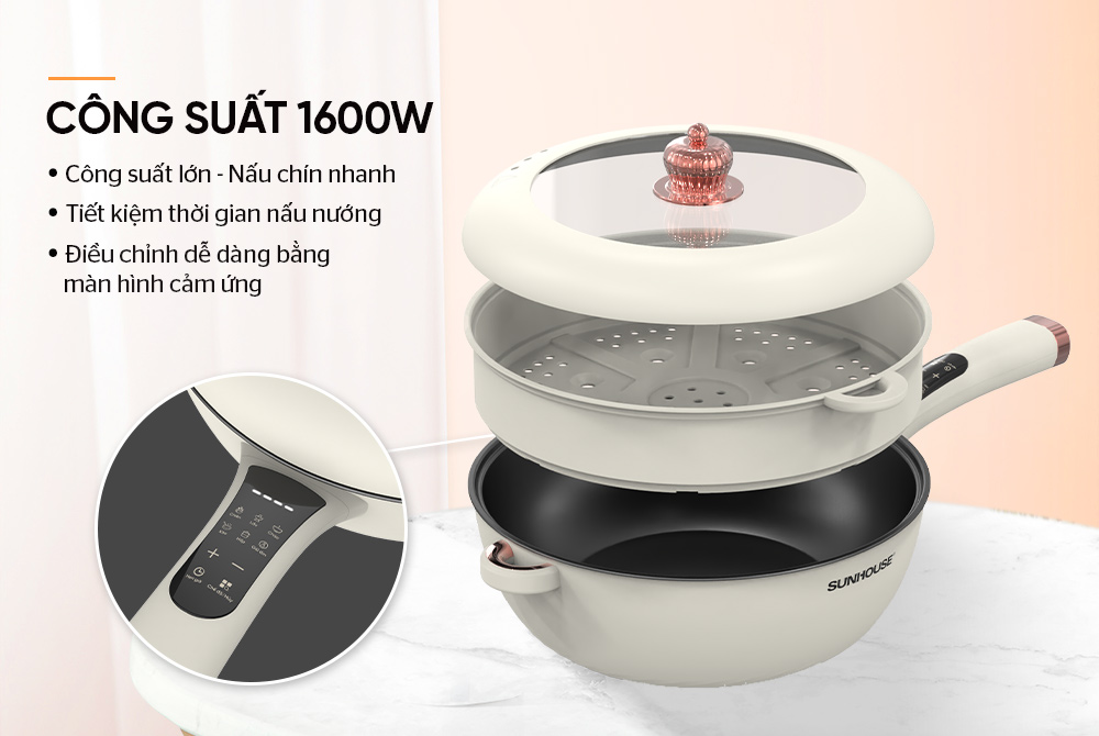 Sunhouse SHD4555 nấu chín nhanh nhờ công suất cao Sunhouse SHD4555