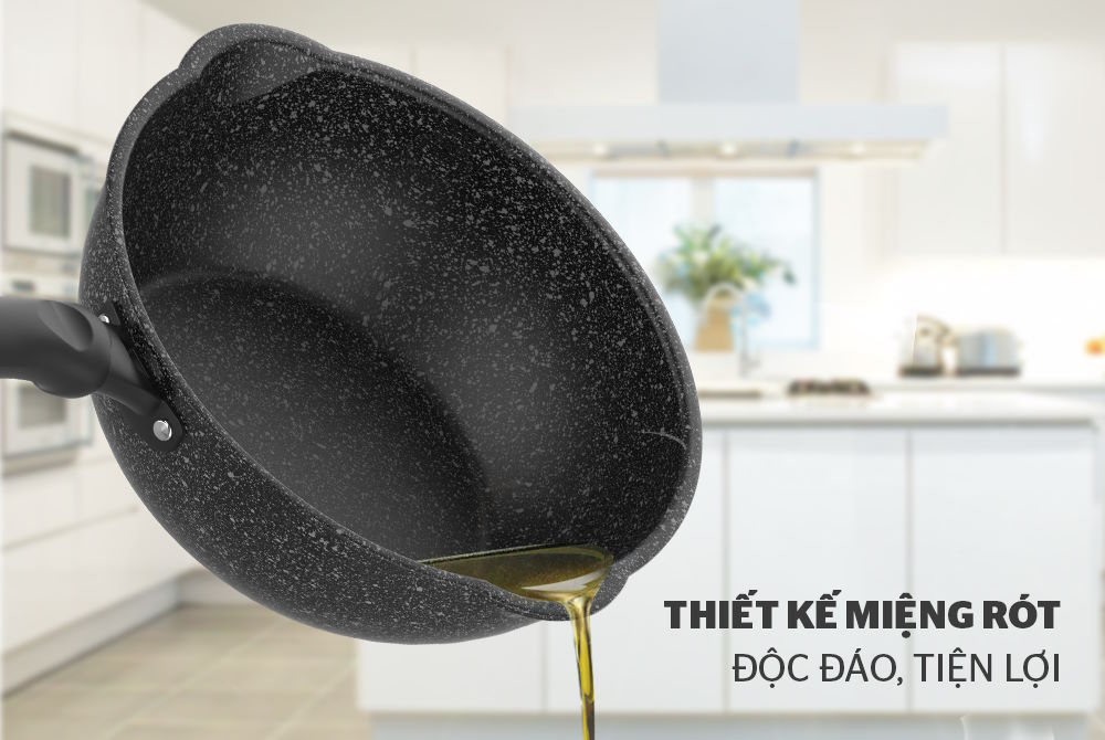 Thiết kế miệng rót tiện lợi – nhỏ gọn nhưng đa dụng Chảo sâu miệng rót đáy từ Sunhouse SHS20MRD