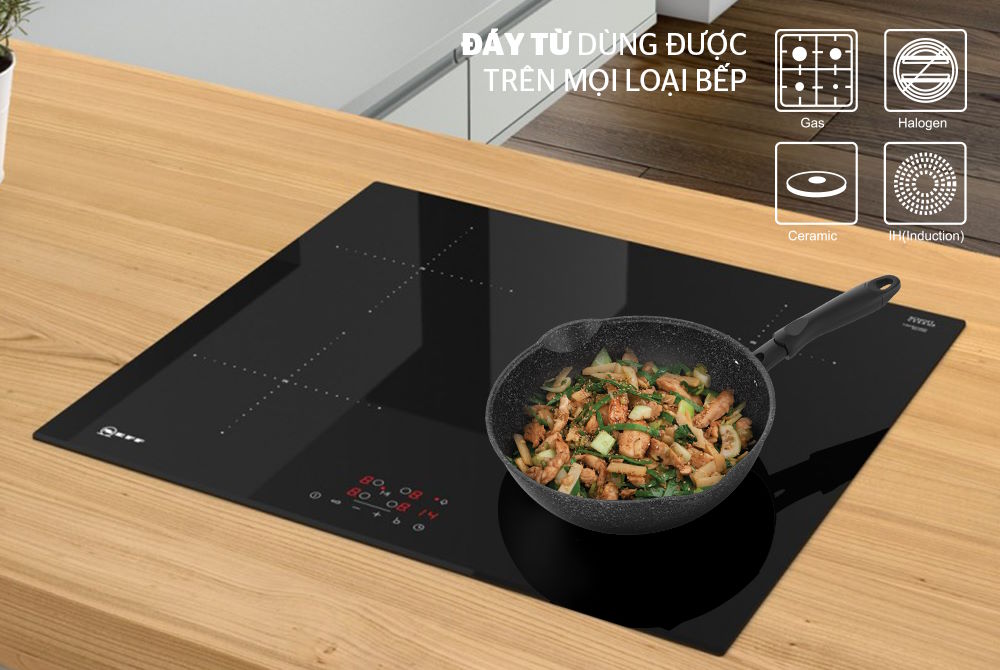 Đáy từ inox 430 – Tỏa nhiệt đều, dùng được trên mọi loại bếp Sunhouse SHS26MRD