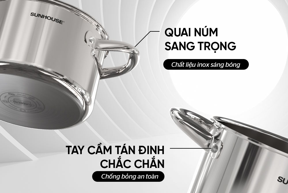 Chi tiết tinh tế – Tăng trải nghiệm sử dụng Nồi Sunhouse SHG706-18