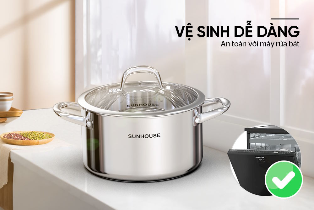 Dễ dàng vệ sinh – An toàn với máy rửa bát Sunhouse SHG706-18