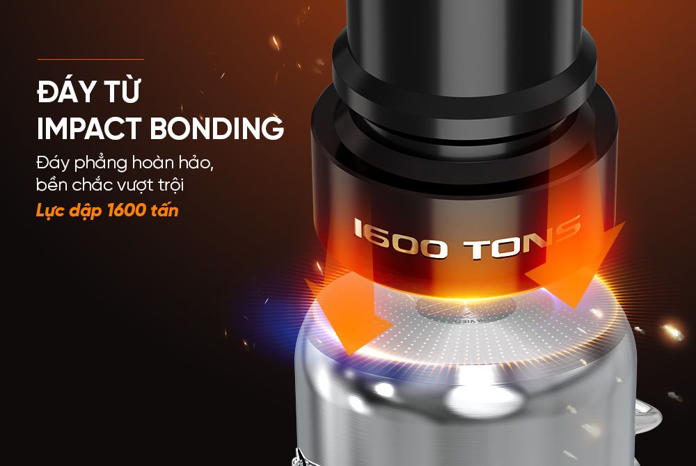 Công nghệ Impact Bonding – Đáy nồi phẳng hoàn hảo, siêu bền Nồi inox Sunhouse SHG301-16