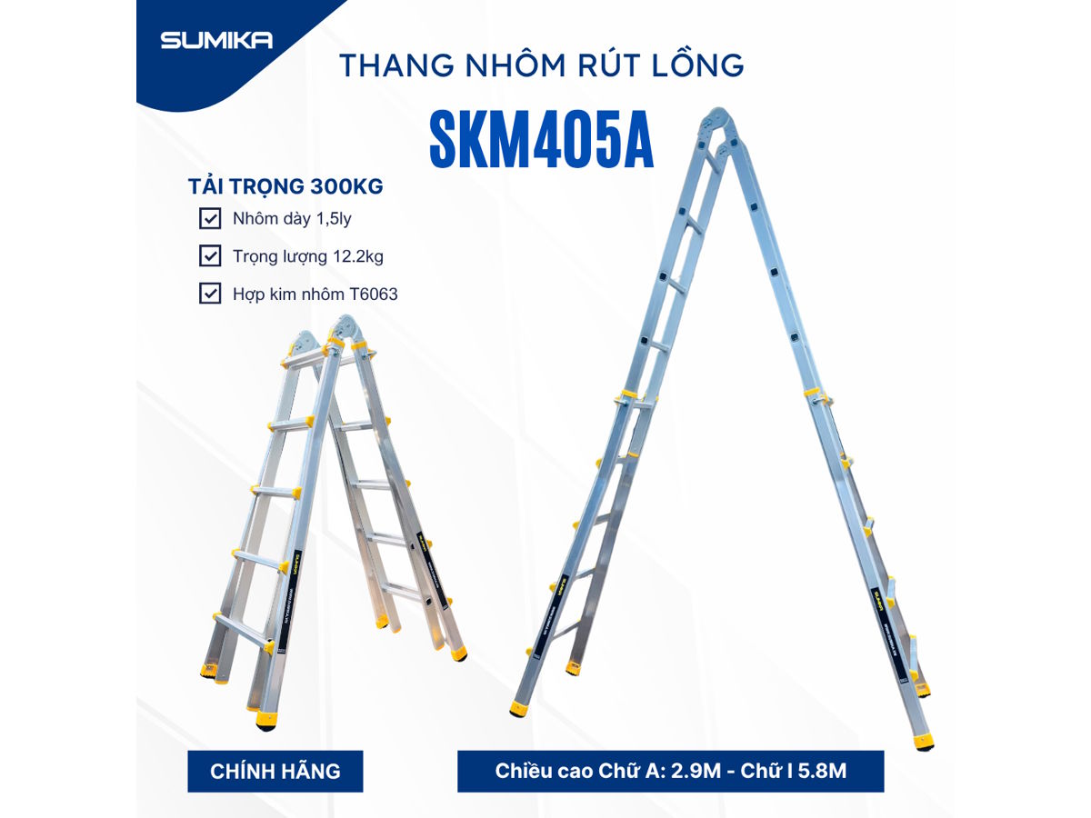Thang nhôm rút lồng Sumika SKM405A Thang nhôm rút lồng Sumika SKM405A