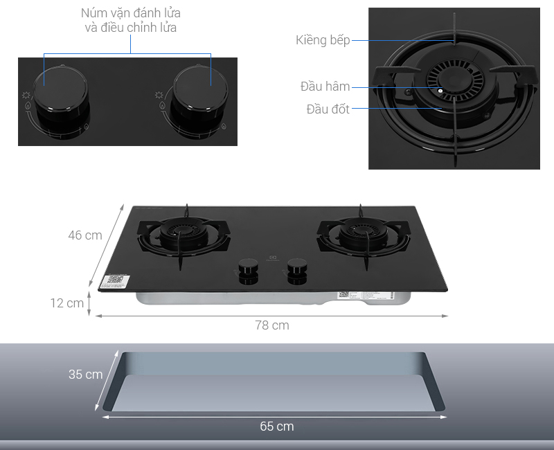 Bếp ga âm Electrolux EHG7202BF Bếp ga âm Electrolux EHG7202BF