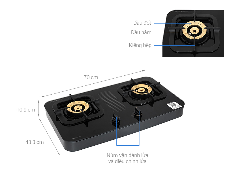 Bếp ga đôi Electrolux ETG7287GKR