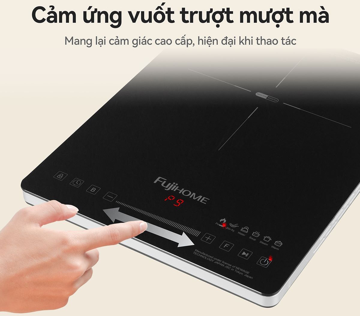 Bảng điều khiển cảm ứng vuốt trượt – Trải nghiệm nấu ăn công nghệ Fujihome IC1391