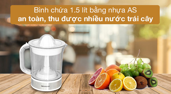 Máy vắt cam Sharp EJ-J415-WH này có dung tích 1,5 lít