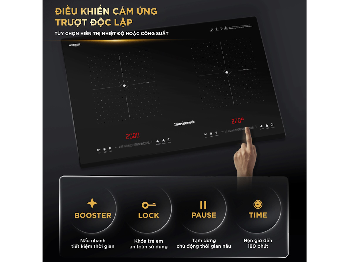 Bếp từ đôi có điều khiển cảm ứng Bếp từ đôi
