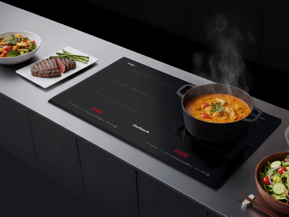 Bếp từ khi lắp âm rất gọn gàng Bếp từ âm