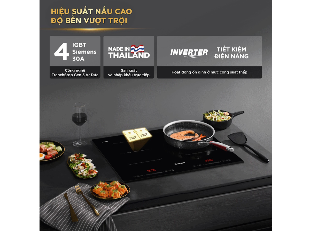 Bếp từ ứng dụng công nghệ inverter tiết kiệm điện Bếp từ