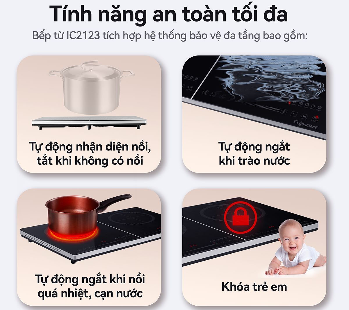 Bếp từ đôi Fujihome