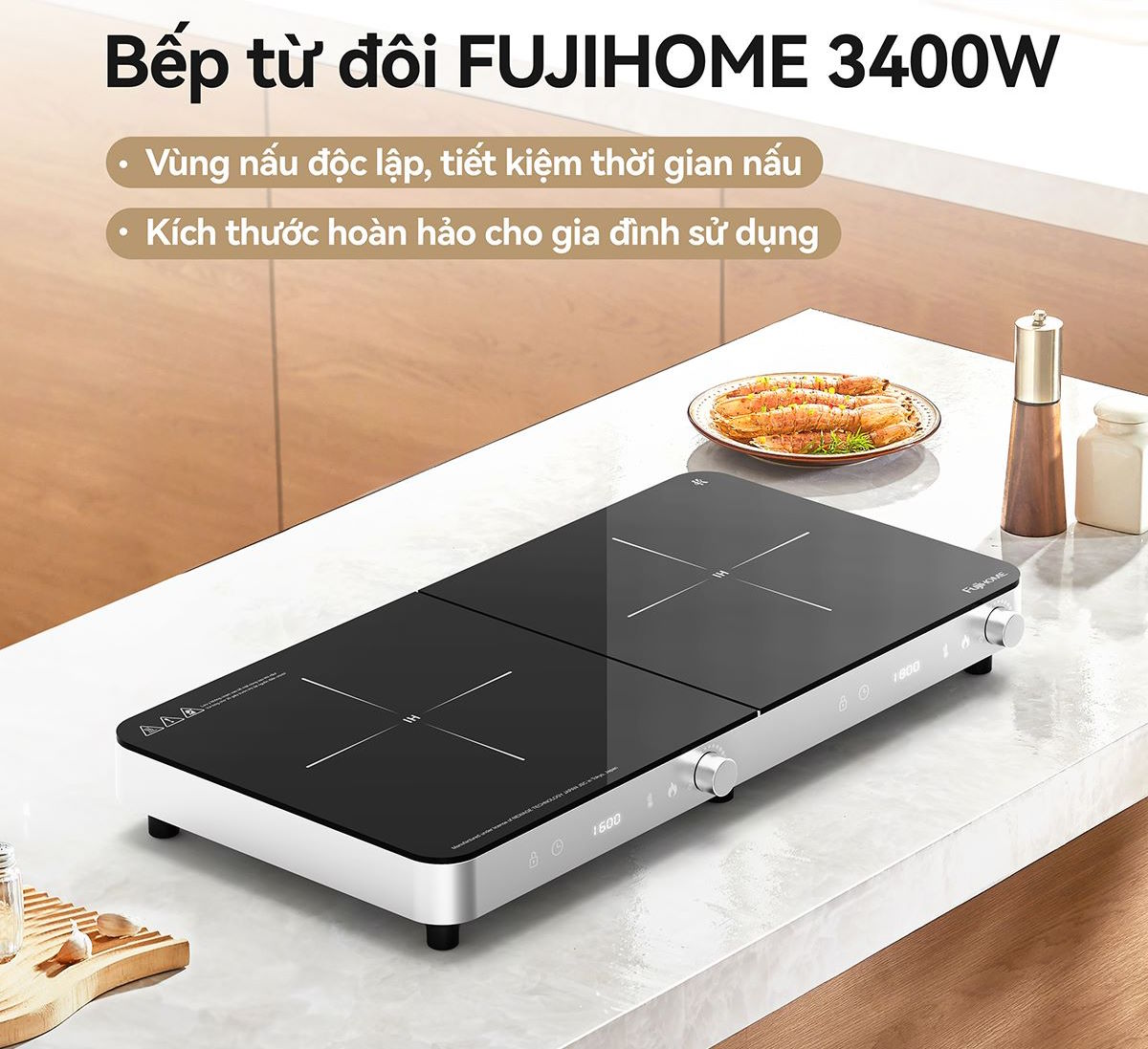 Bếp từ đôi Fujihome IC2602S