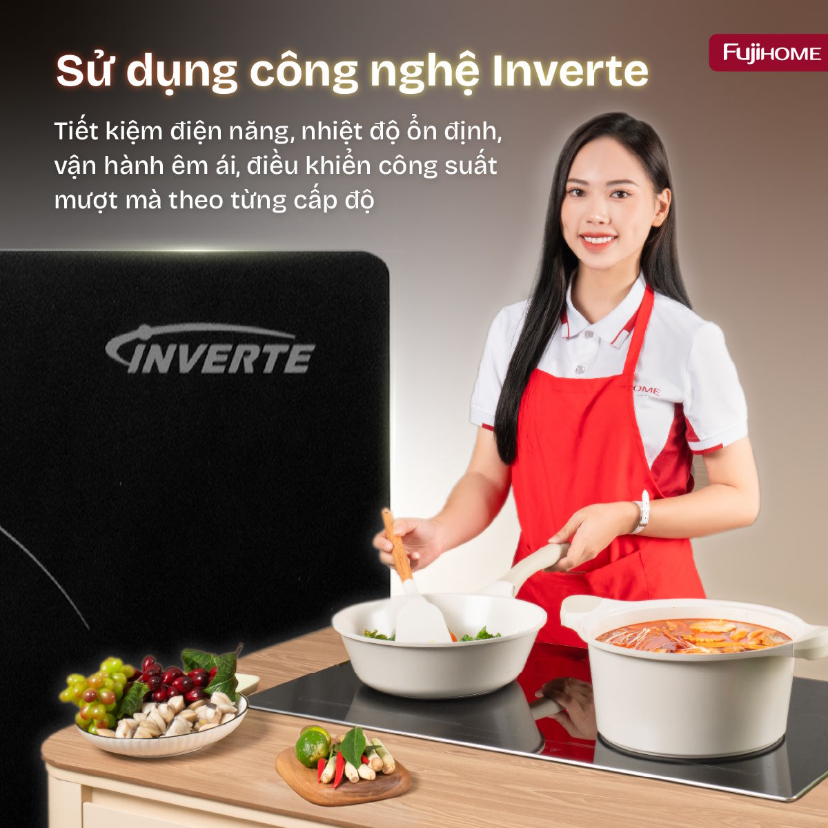 Công nghệ biến tần Inverter – Gia nhiệt ổn định, tiết kiệm năng lượng Fujihome IC2623