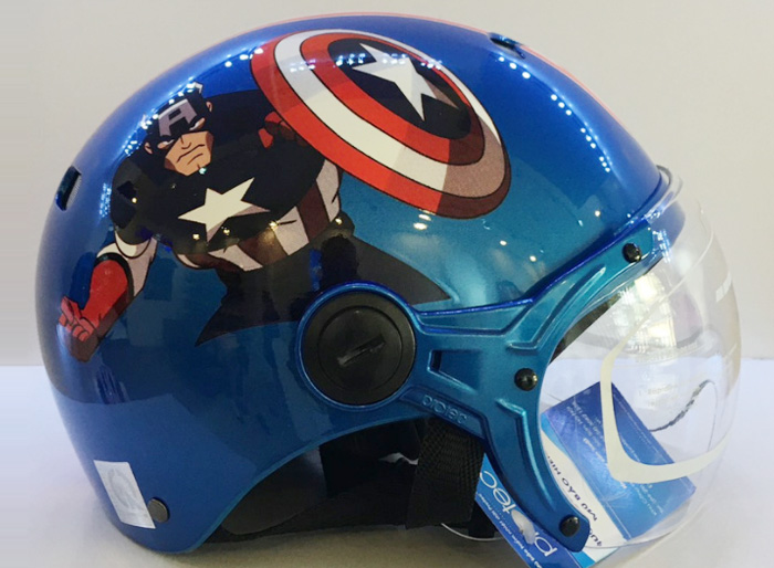 Mũ bảo hiểm Protec Kitty S 2 màu có kính cho bé trai Mũ bảo hiểm