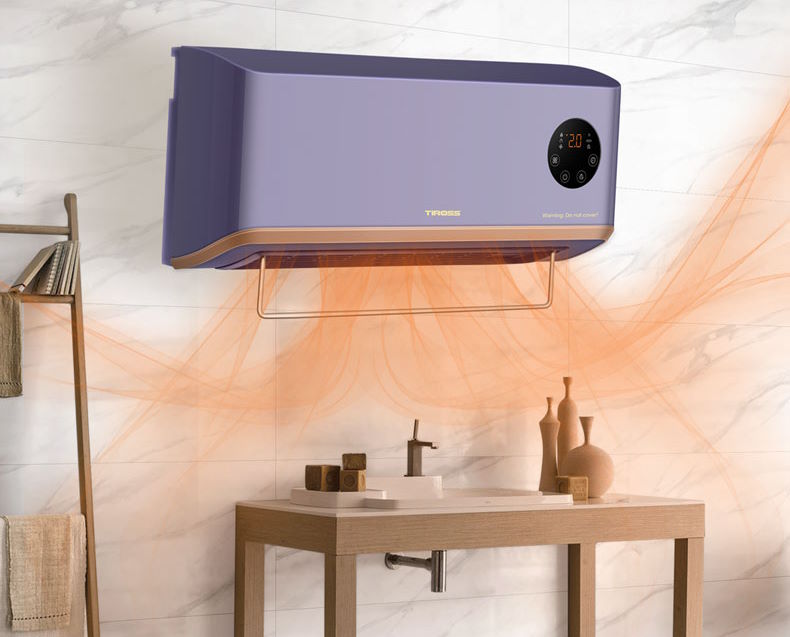 Thiết kế hiện đại – Lắp đặt gọn gàng, phù hợp mọi không gian Sưởi nhà tắm treo tường PTC Tiross TS9294
