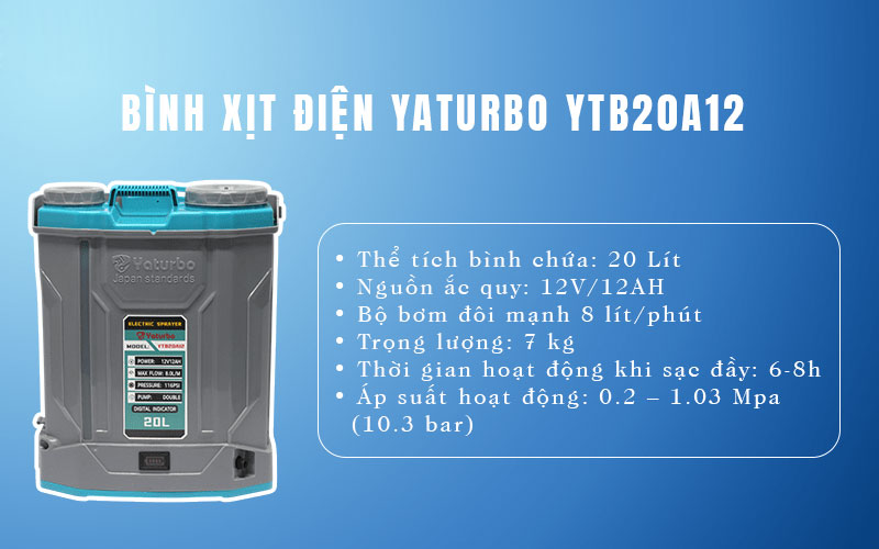 Bình xịt điện Yaturbo YTB20A12