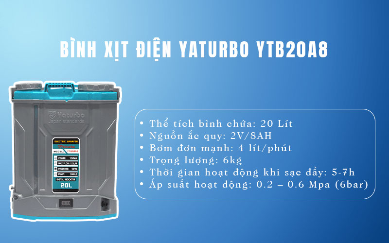 Bình xịt điện Yaturbo YTB20A8