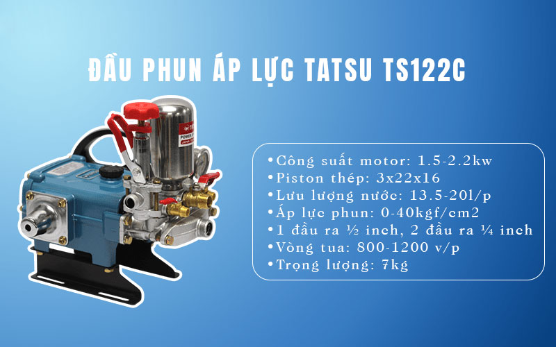 Đầu phun áp lực Tatsu TS122C - 1HP Đầu phun áp lực Tatsu TS122C - 1HP