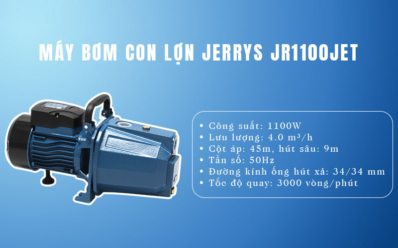 Máy bơm nước con lợn Jerrys JR1100JET