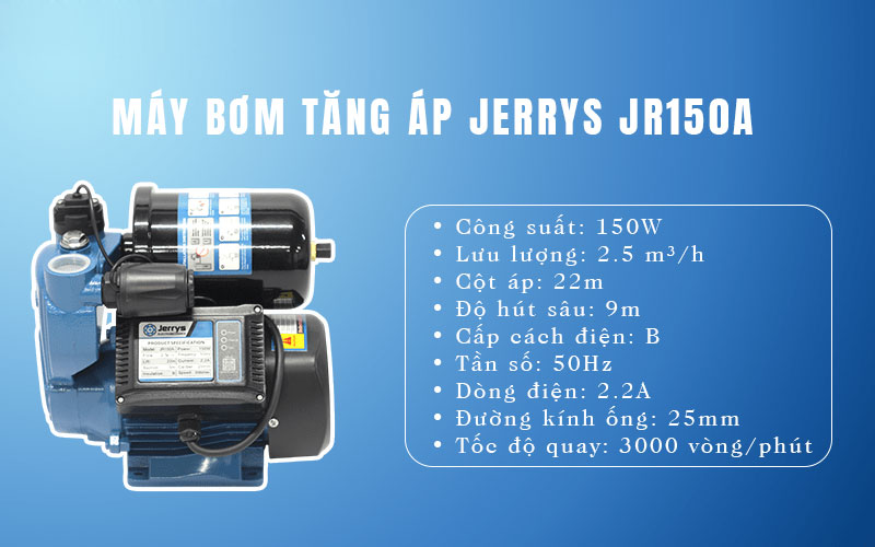 Máy bơm nước tăng áp Jerrys JR150A
