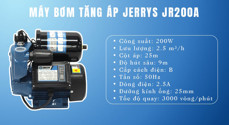 Máy bơm nước tăng áp Jerrys JR200A