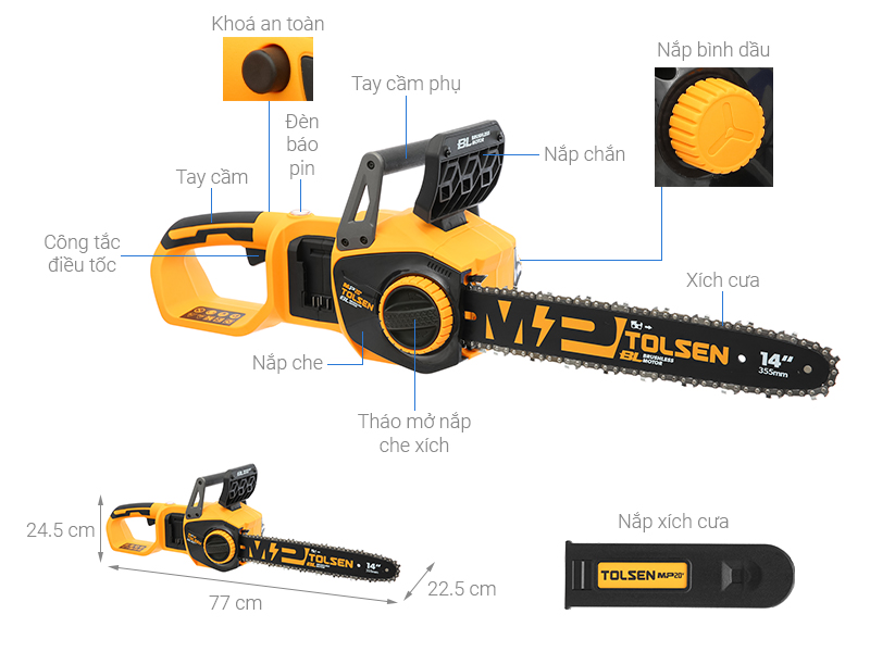 Máy cưa xích dùng pin