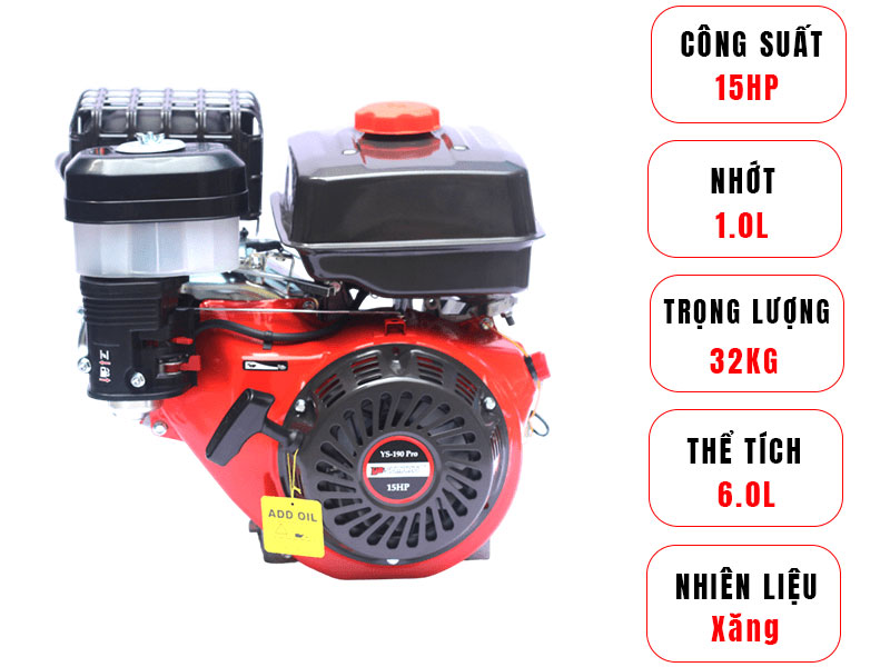 Yasumaru YS-190 PRO có bình chứa xăng 6 lít Yasumaru YS-190 PRO