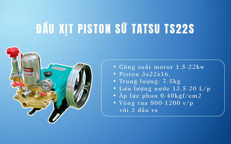 Đầu xịt Piston sứ Tatsu TS22S Đầu xịt Piston sứ Tatsu TS22S