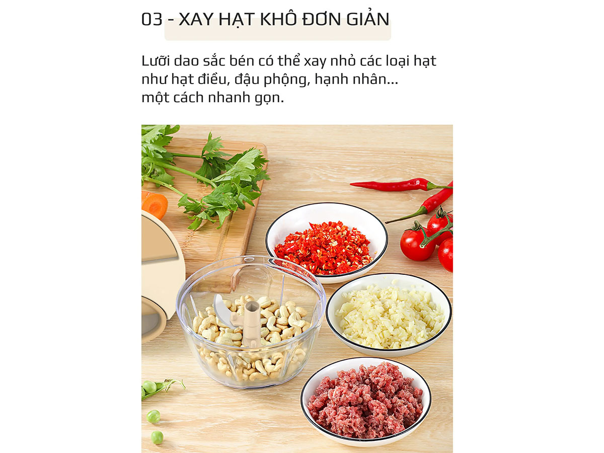 Dụng cụ xay thực phẩm đa năng Mini Olivo MFC468 Dụng cụ xay thực phẩm đa năng Mini Olivo MFC468