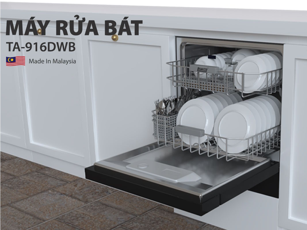 Thiết kế nhỏ gọn, hiện đại – Phù hợp mọi không gian bếp Máy rửa bát Lorca TA 916DWB