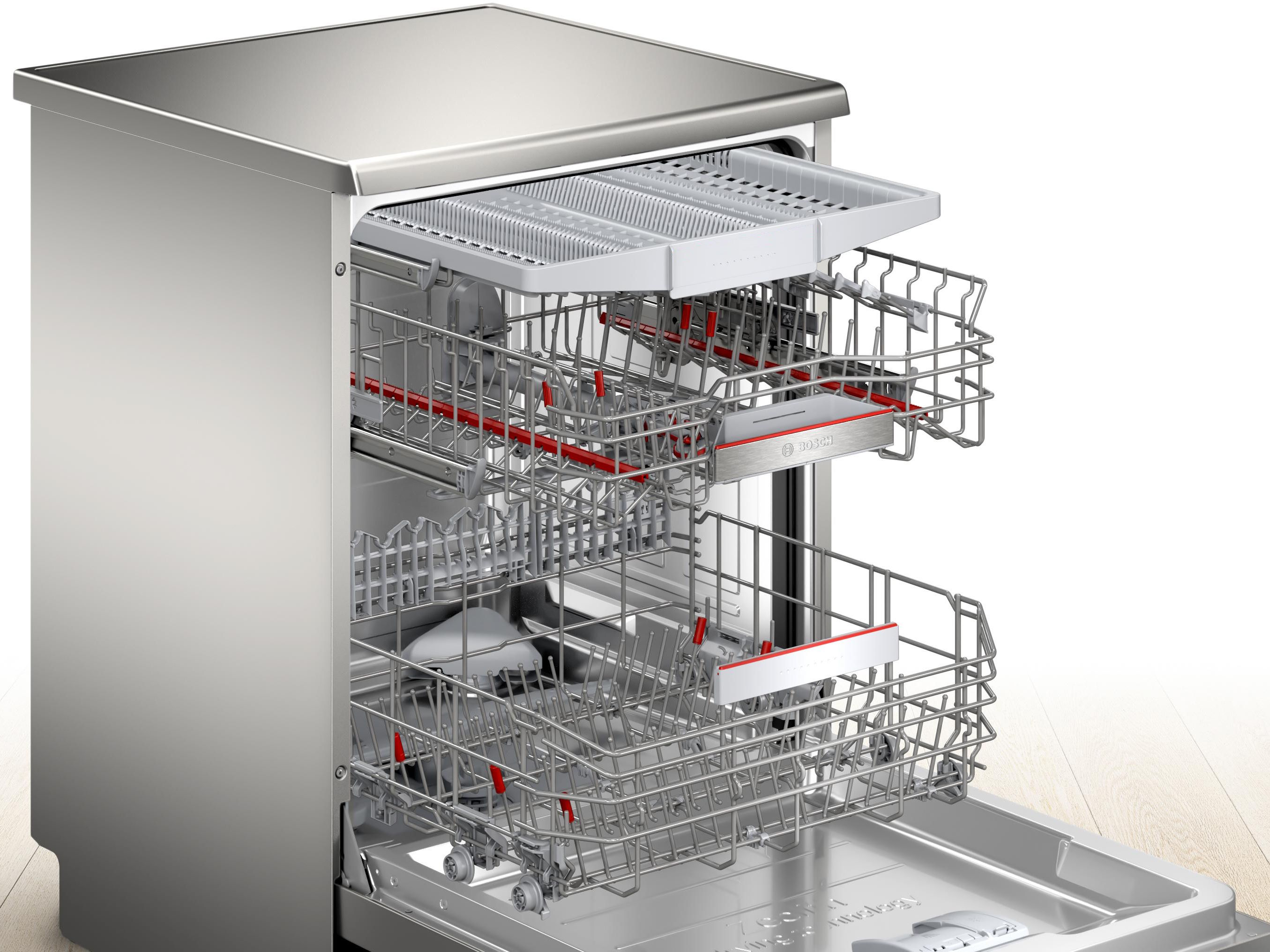 Hệ thống khay rửa linh hoạt, tối ưu không gian chứa Máy rửa chén độc lập Bosch SMS6ZCI85M