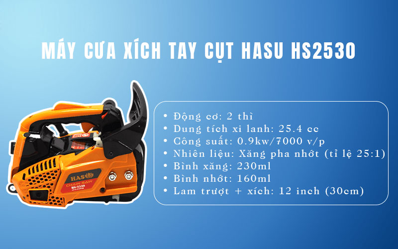 Máy cưa xích Hasu HS2530  Máy cưa xích Hasu HS2530