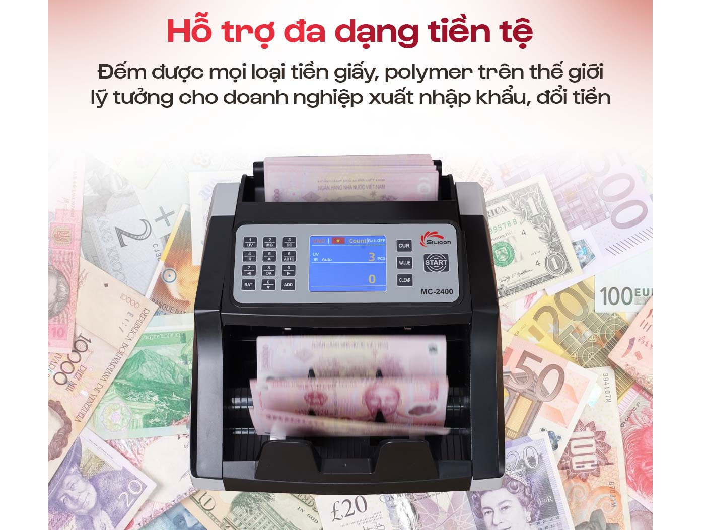 Máy đếm tiền Silicon MC-2400