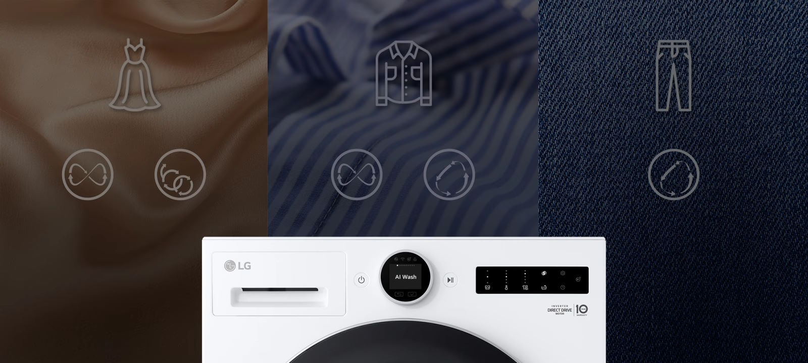 AI DD™ – Giặt thông minh bằng trí tuệ nhân tạo Máy giặt LG AI DD 12kg FX1412S3K