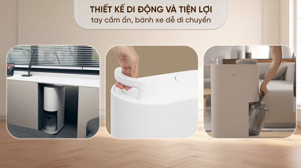 Thiết kế hiện đại, tiện dụng, dễ di chuyển LG Dual Inverter DD23GMWE1.ABAE
