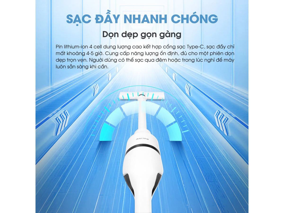 Máy hút bụi Kalite sạc pin đầy nhanh chóng Máy hút bụi Kalite